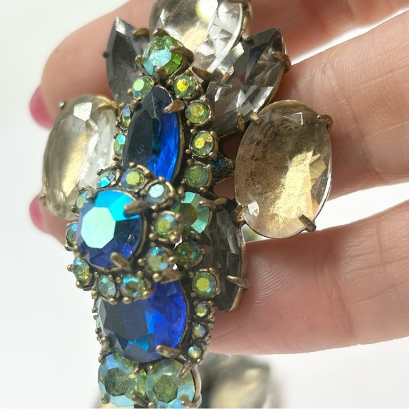 J. Crew Riviera Blue Green Crystal Drop Earrings - Picture 4 of 5